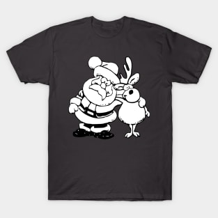 Christmas Santa Clause and Deer T-Shirt